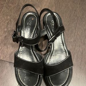 Cordani black/white suede trim sandal size 9